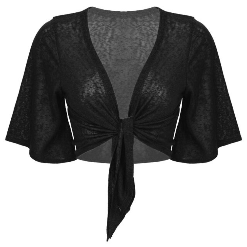 Black Mid Sleeve Tie Up Top & White Long Sleeve Tie Up Top (SOLD)